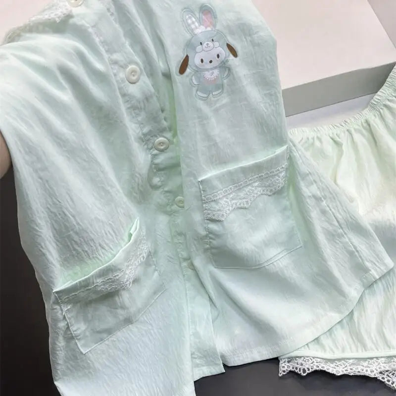 Short-Sleeved Shorts Two-Piece Pajamas Pochacco 2026 Women's Summer Cute Best-Selling Cartoon Home Clothes Set Gift Comfortable
