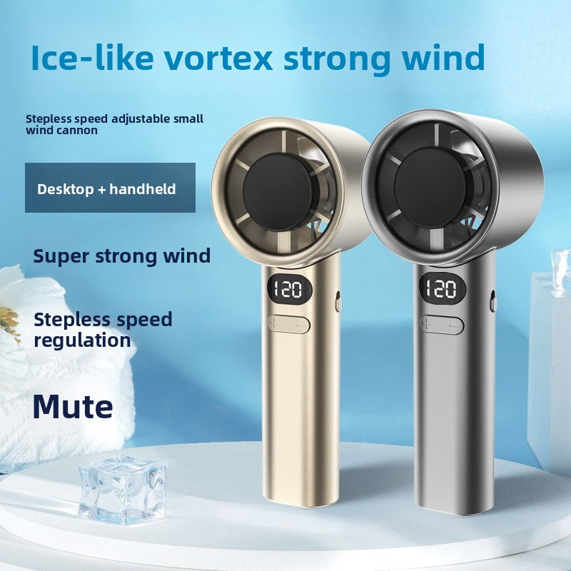Mini USB Rechargeable Handheld Fan with Digital Display