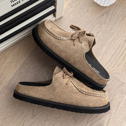 Vintage Leather Slip-On Mules