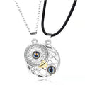 Magnetic Sun Moon Projection Necklace Pendant with Adjustable Chain