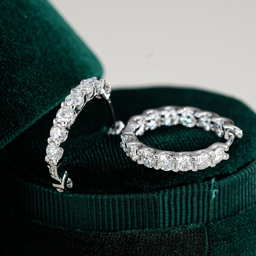 Geometric Moissanite Sterling Silver Earrings
