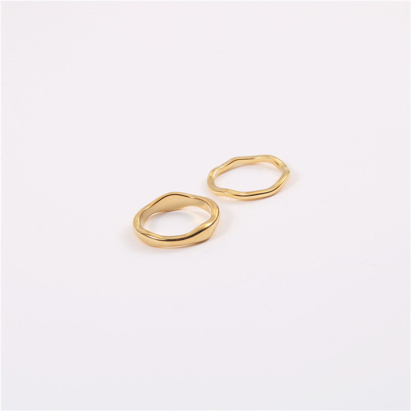 Wavy Asymmetrical Stainless Steel Ring
