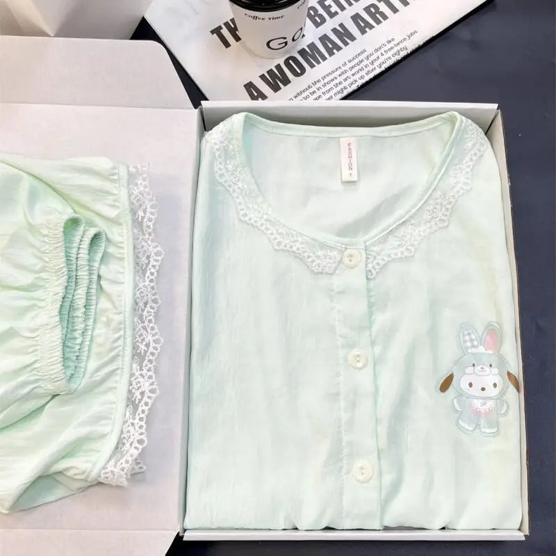 Short-Sleeved Shorts Two-Piece Pajamas Pochacco 2026 Women's Summer Cute Best-Selling Cartoon Home Clothes Set Gift Comfortable