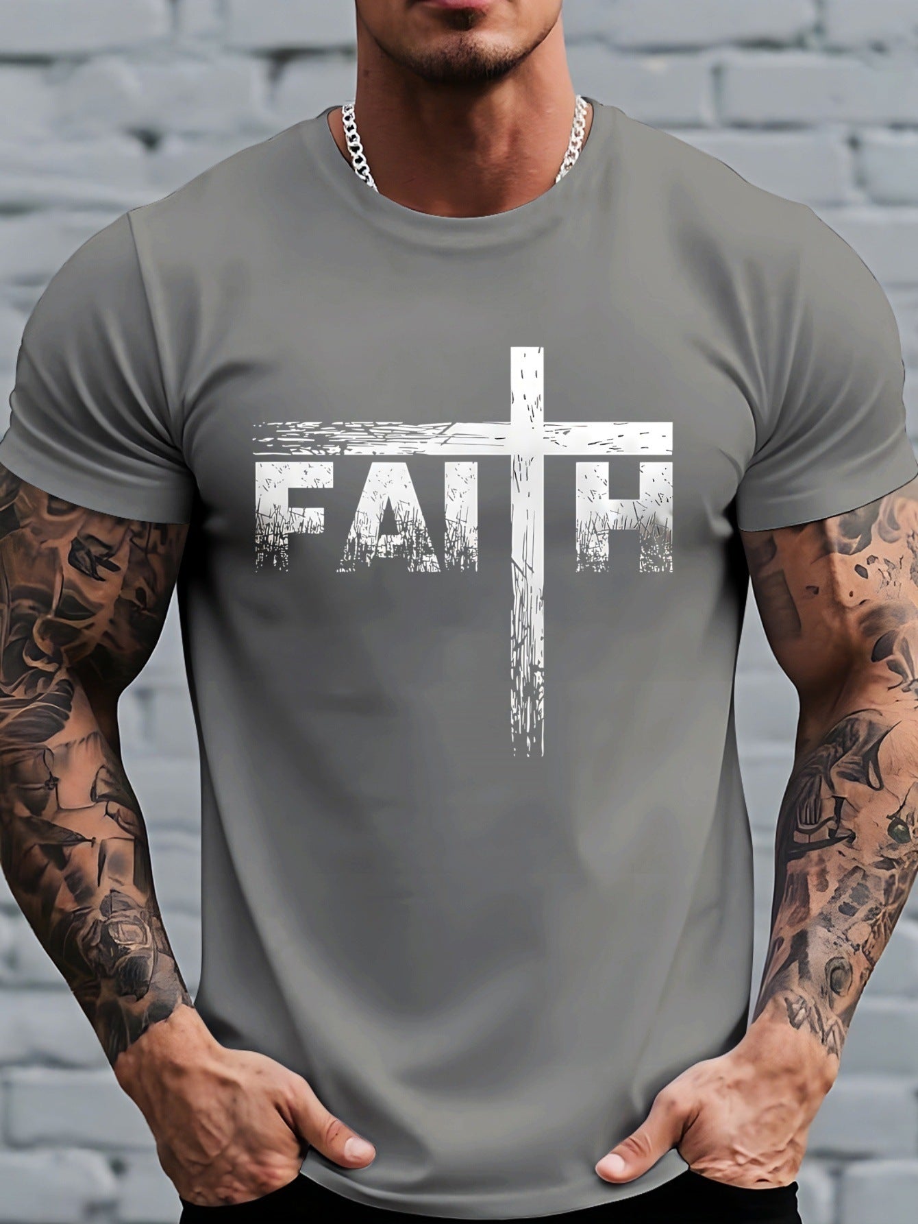 Mens Short Sleeve T-Shirt with Animal Print