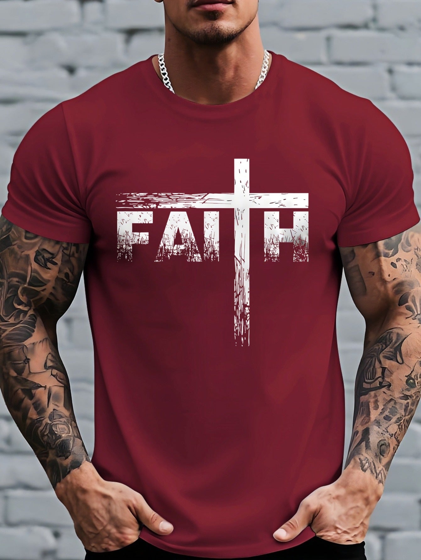 Mens Short Sleeve T-Shirt with Animal Print