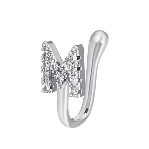 No Piercing Nose Pin Copper Inlaid Zircon Letter U Shape