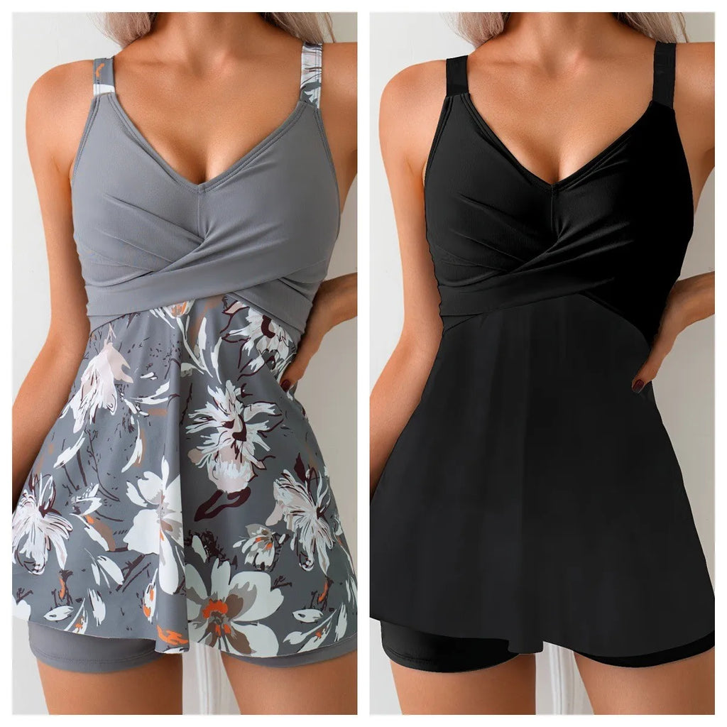 Y2k Tankini Woman Retro With Shorts Tankini Top Plus Size Sleeveless Tankini Set Tummy Control Swimwear Two Piece Swimsuit