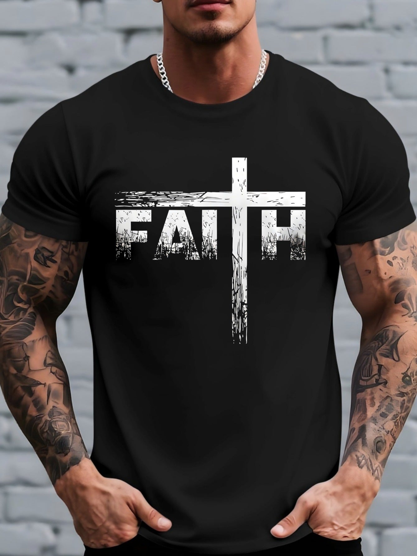 Mens Short Sleeve T-Shirt with Animal Print