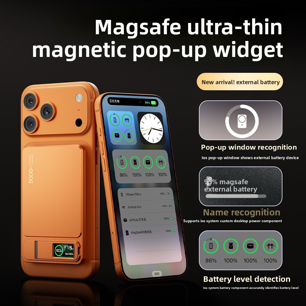 Three-in-One Magnetic Power Bank 10000mAh Fast Charging with Built-in Cable