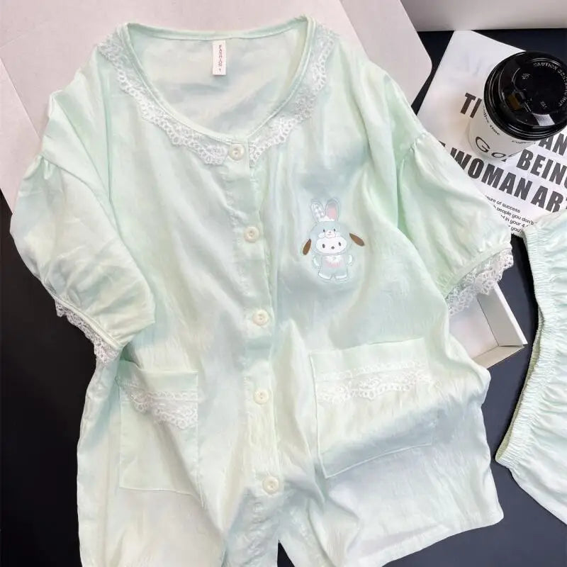 Short-Sleeved Shorts Two-Piece Pajamas Pochacco 2026 Women's Summer Cute Best-Selling Cartoon Home Clothes Set Gift Comfortable
