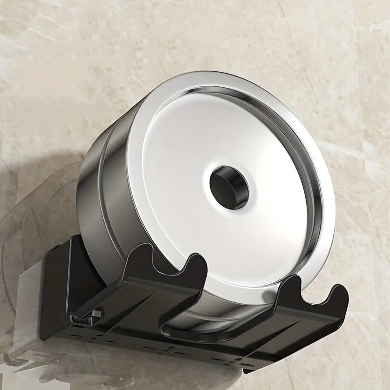 1pc Wall Mounted Hair Dryer Bracket, For Bathroom Shelves Without Drilling, Hair Dryer Bathroom Storage Rack