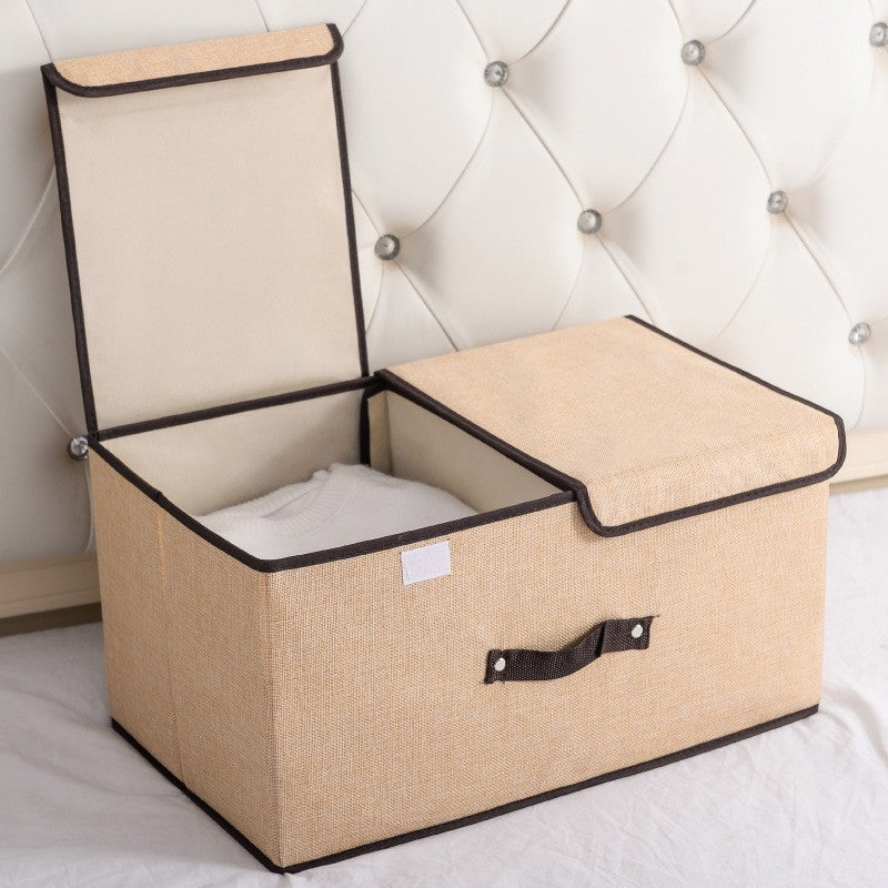 Foldable Double-Lid Storage Organizer Box