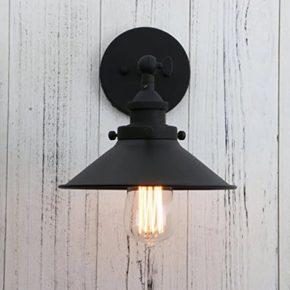 Vintage Industrial Metal Wall Sconce Lighting 180 Degree Adjustable Wall Lamp Matte
