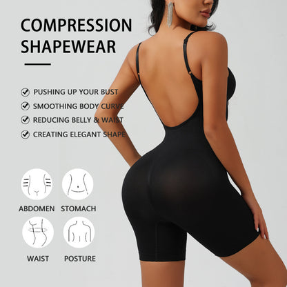 Women's Body Shaping Sexy Backless Base Tunic Underwear plus size Body Shaping Tight Tunic