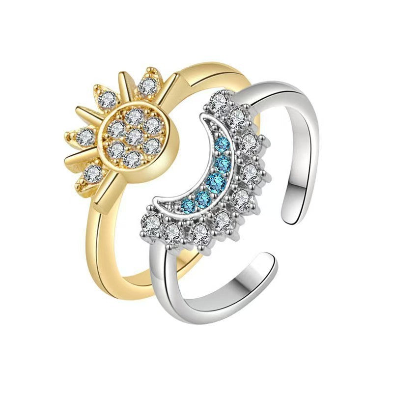 European and American New Jewelry Niche Inlaid with Zircon Sun and