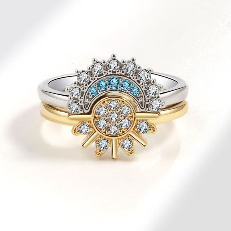 European and American New Jewelry Niche Inlaid with Zircon Sun and
