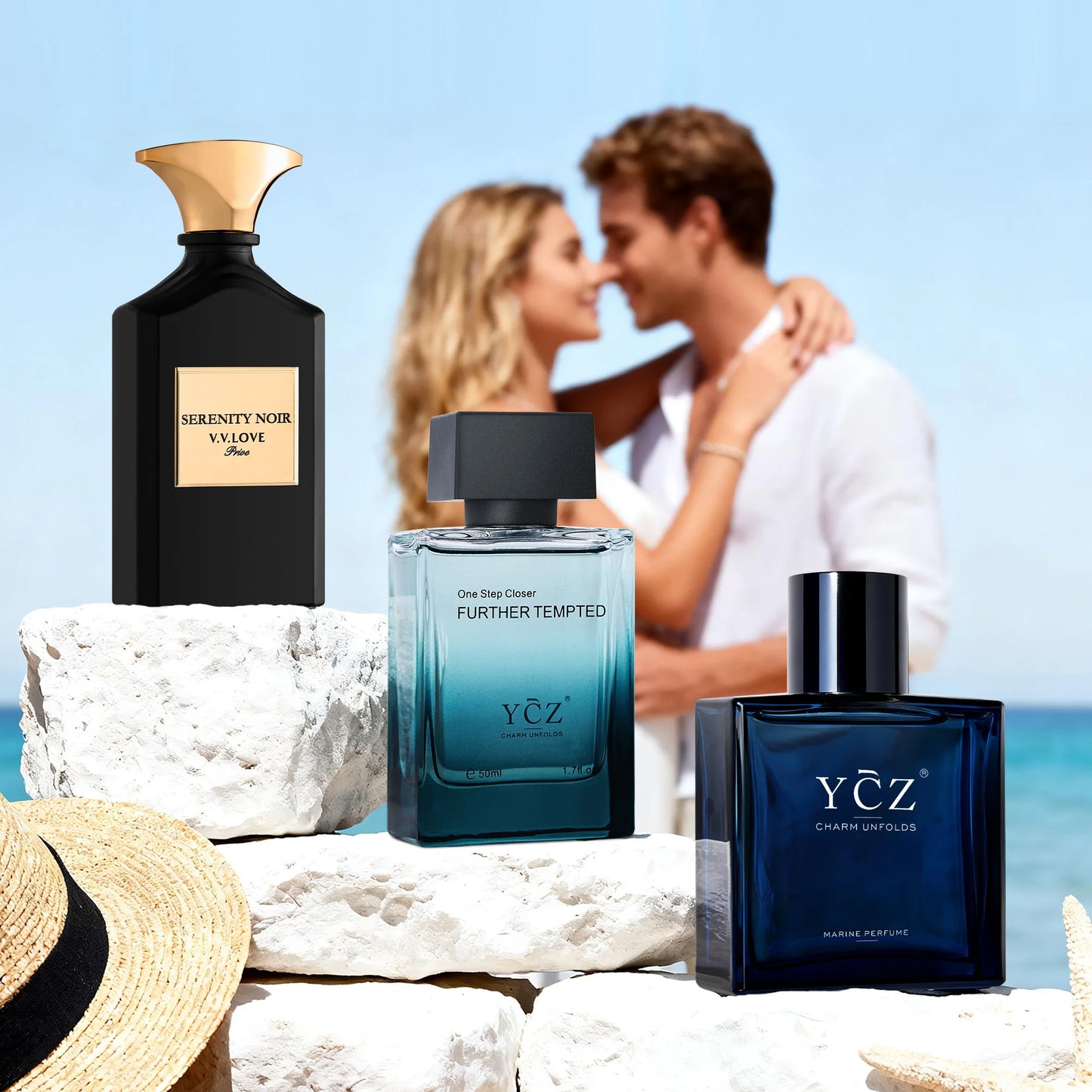YCZ Men Eau De Toilette-6.8Fl oz 200ml 3Pcs, Woody Aquatic Cologne, Apple Lotus Cedar Musk, Long Lasting Daily Perfume