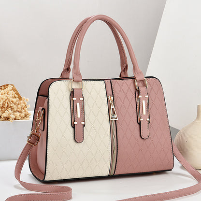Color-Blocking Women Handbag Large Tote