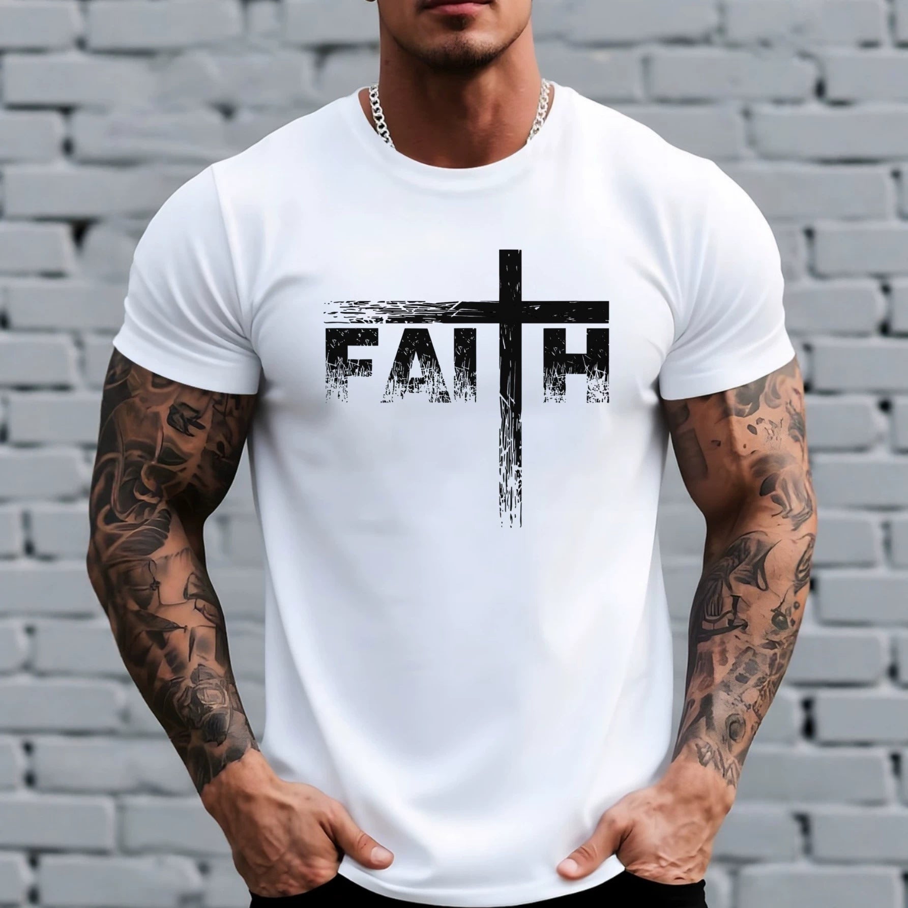 Mens Short Sleeve T-Shirt with Animal Print