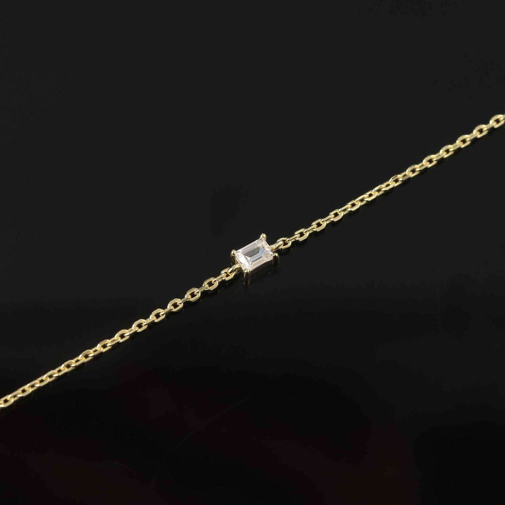 Moissanite Silver Plated Bracelet with Letter Charm