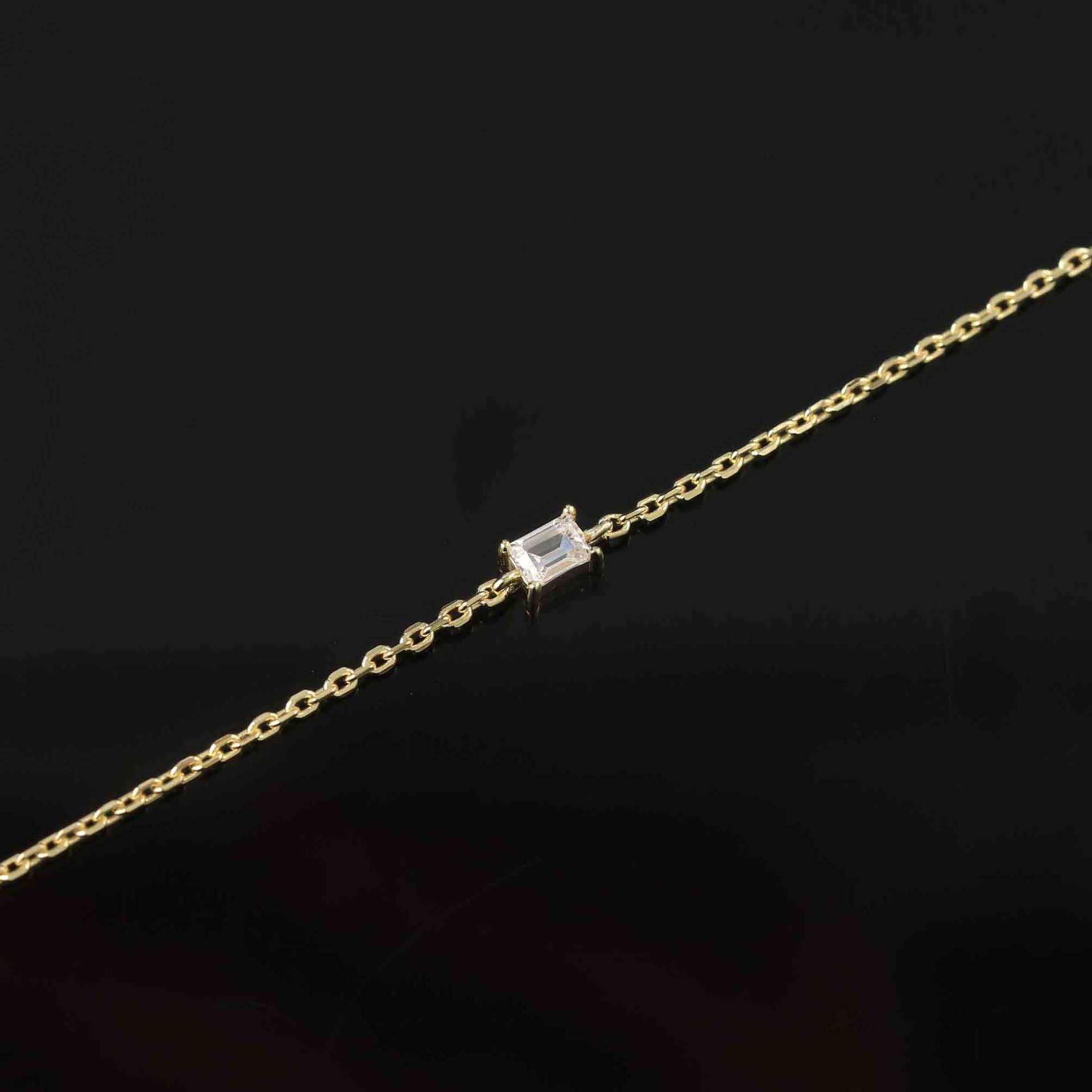 Moissanite Silver Plated Bracelet with Letter Charm