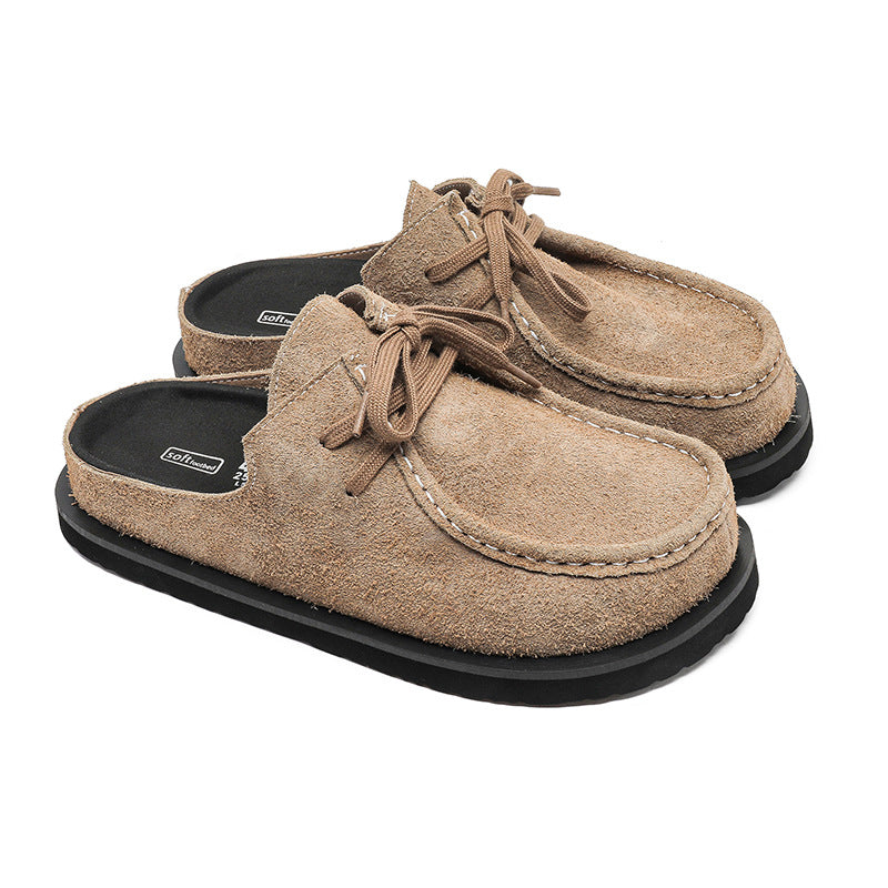 Vintage Leather Slip-On Mules