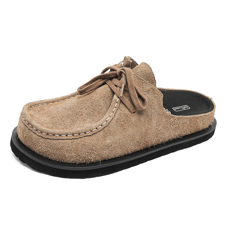Vintage Leather Slip-On Mules