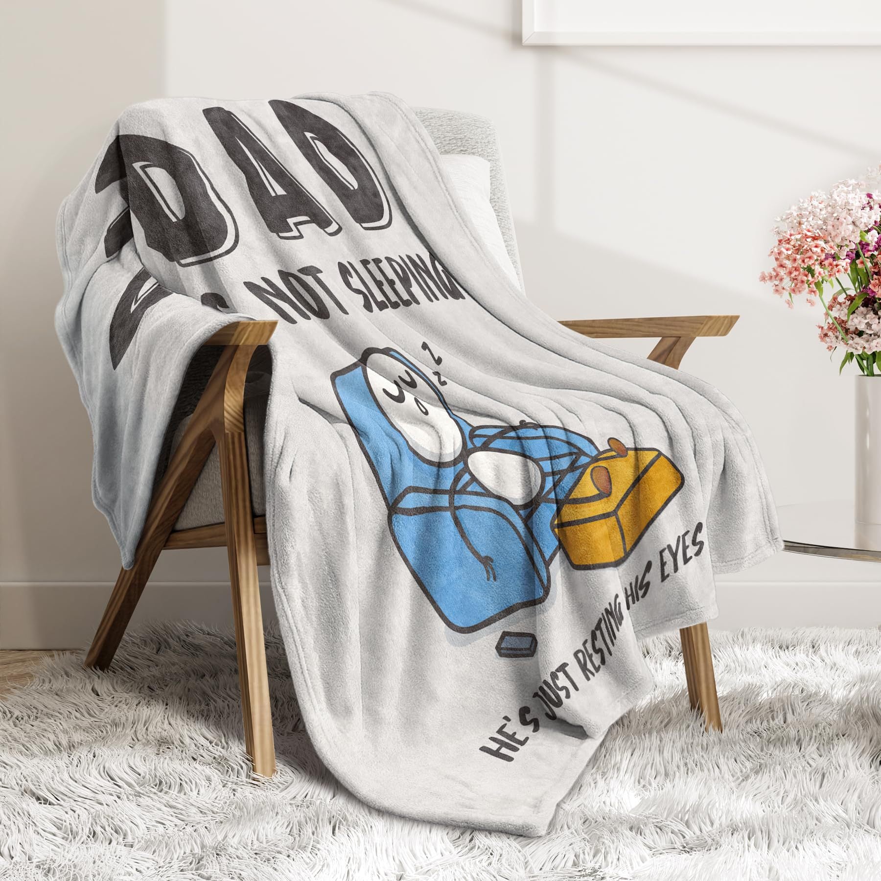 Digital-printed flannel throw blanket