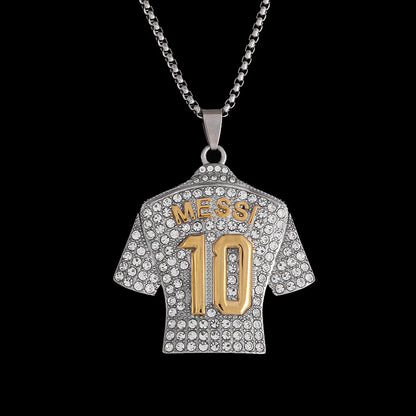 Gold Plated Football Jersey Pendant Necklace