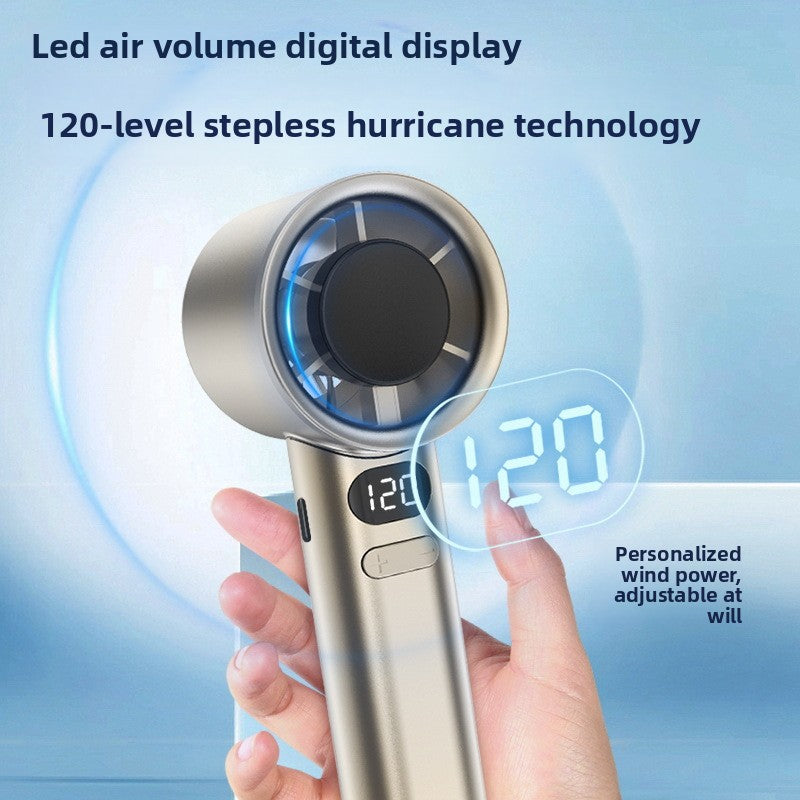 Mini USB Rechargeable Handheld Fan with Digital Display