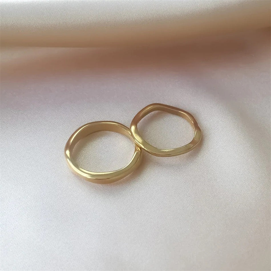 Wavy Asymmetrical Stainless Steel Ring