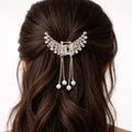 Butterfly Pearl Hair Clip Korean Style White